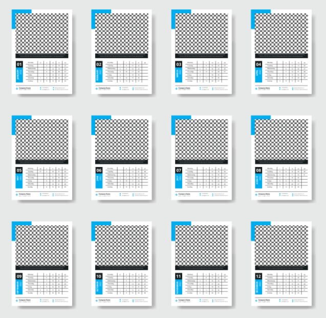 Wall Calendar 2022 Design Vector