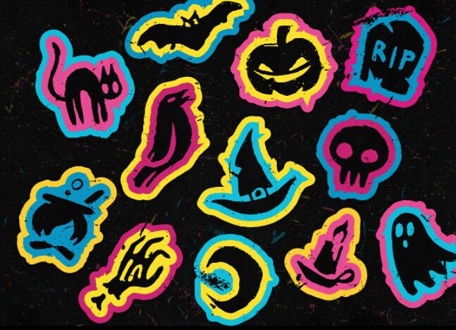 16 Creepy Icons Vector