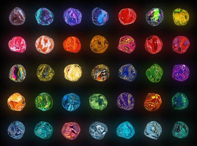 Abstract Liquid Gradient Gemstones Pack