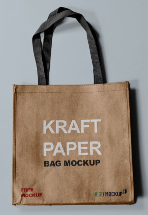 Kraft Paper Bag Mockup PSD