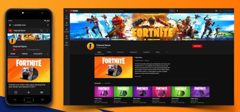 YouTube Channel Art Mockup PSD