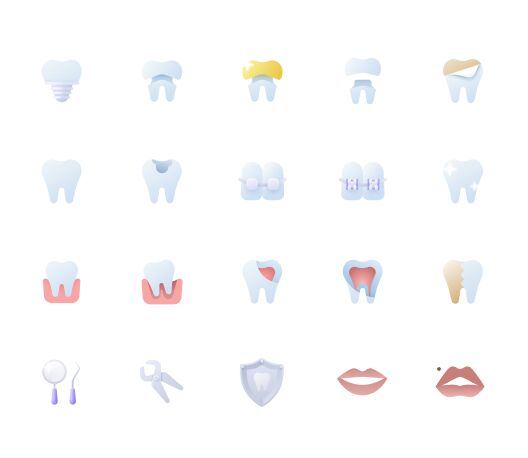 Soft Dental Icons Vector