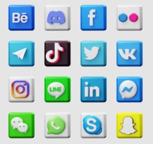 20 3D Social Media Icons Figma