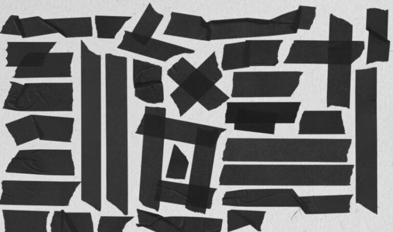 30 Black Paper Tapes PNG