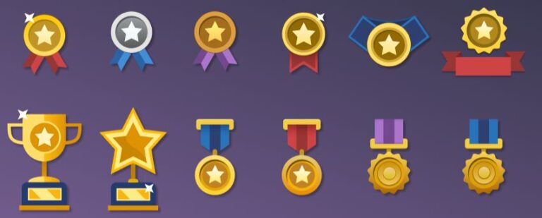 Flat Badges & Awards Vector