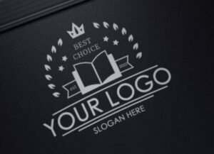 Glossy Black Logo PSD Mockup