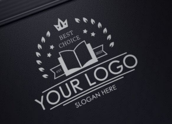 Glossy Black Logo PSD Mockup