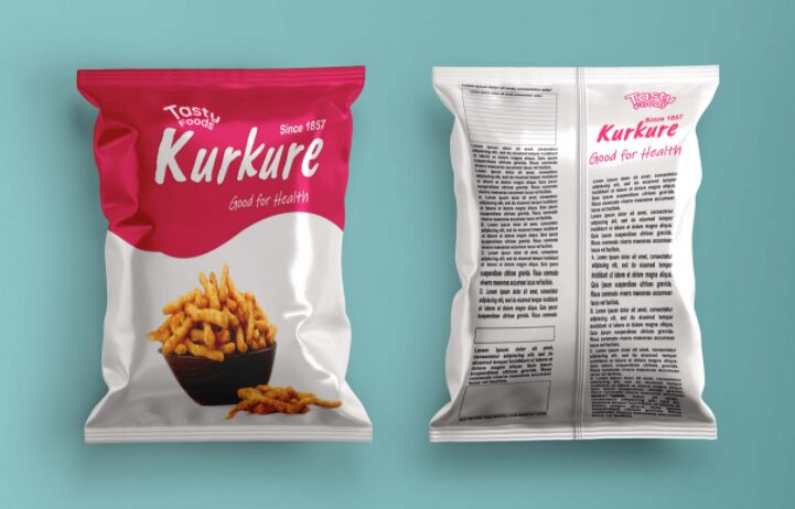 Kurkure Pouch Packaging Mockup PSD