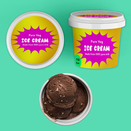 Realistic Ice Cream Mockup PSD