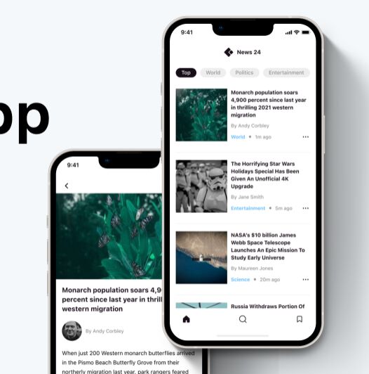 News Reader App UI Kit For iPhone 13