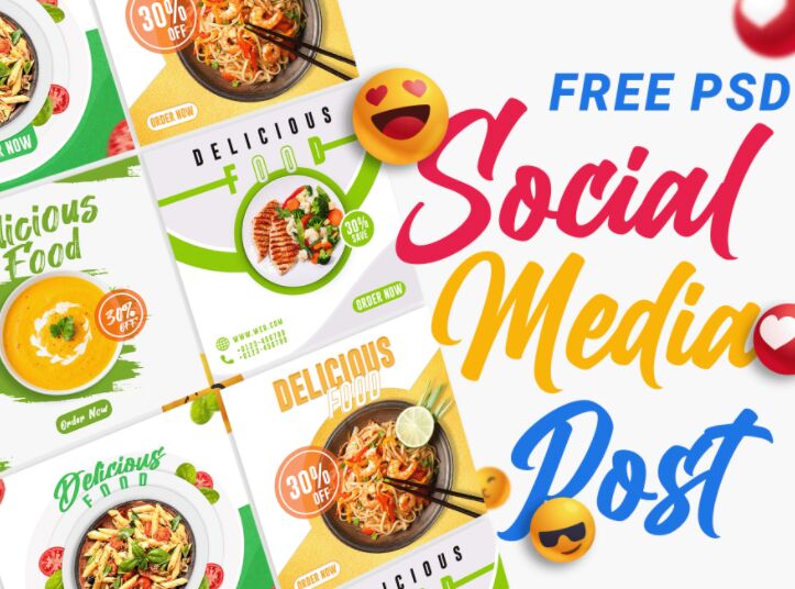 Food Social Media Post Design PSD