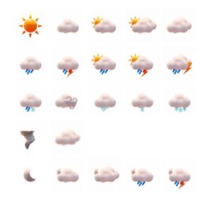 22 Weather 3D Icons in Figma