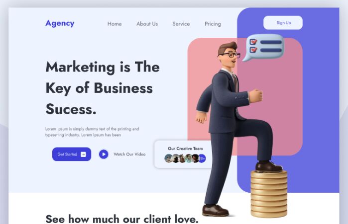 Modern Agency Landing Page Design Figma