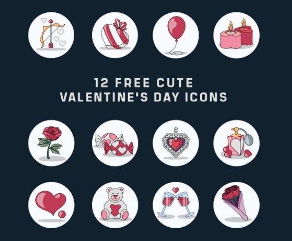 12 Valentine's Day Vector Icons