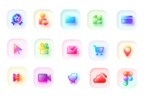 15 Glassy Icons
