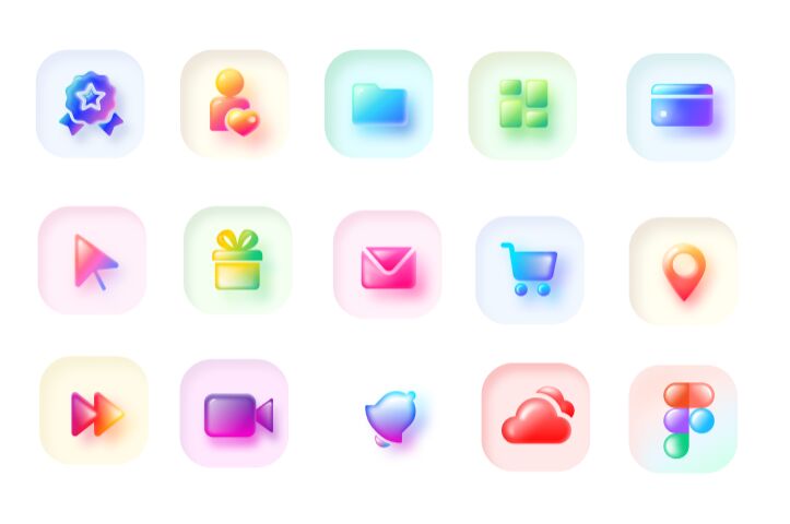 15 Glassy Icons