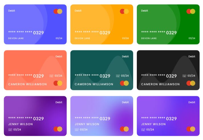 Minimal Debit Card Templates Figma