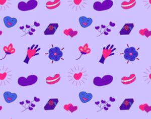 Fun Valentines Day Pattern Vector