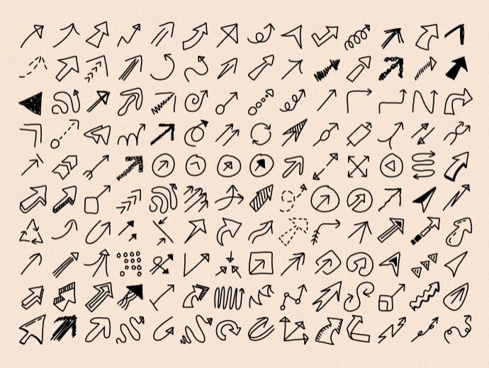 Hand Drawn Arrows Pack Vector