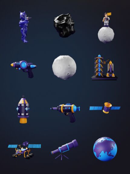 Cosmic Space Station 3D Model Figma