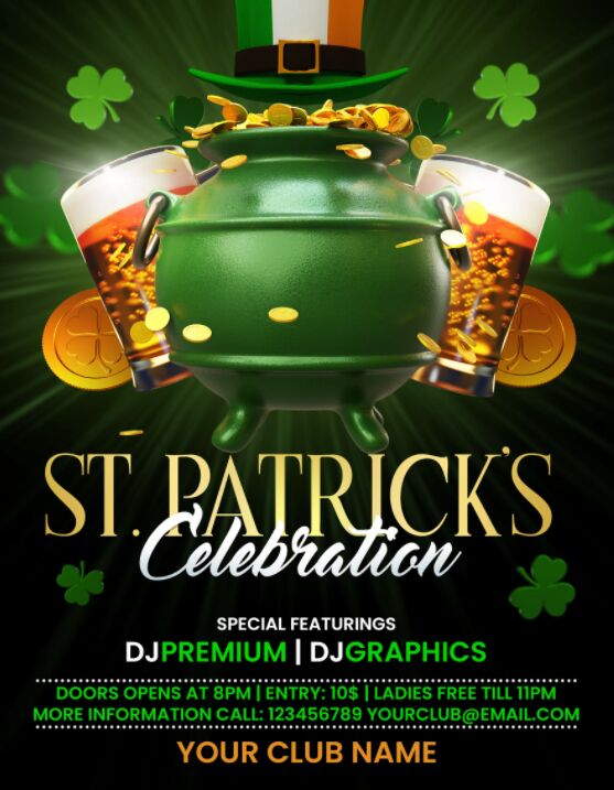Saint Patrick's Day Party Flyer Template PSD