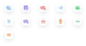 Glassmorphism Style Audio Icons For Figma