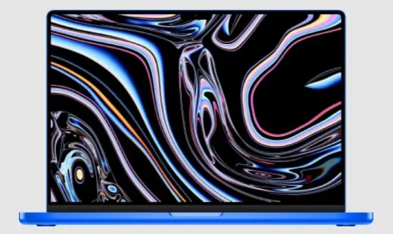 Blue MacBook Pro 14 Mockup Figma