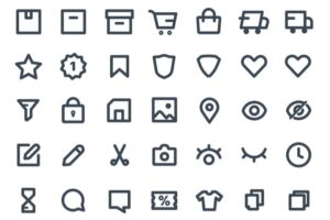 180+ E-Commerce Icons Figma