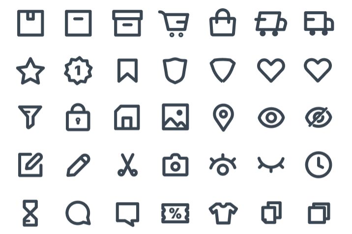 180+ E-Commerce Icons Figma