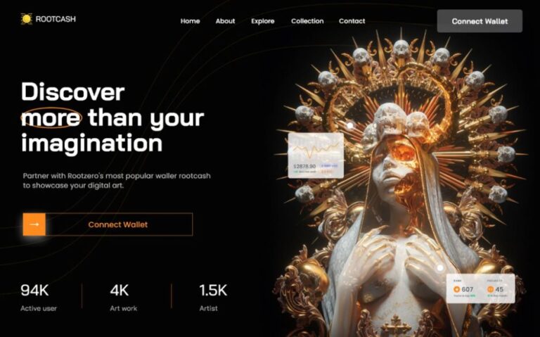 NFT Landing Page Template Adobe XD