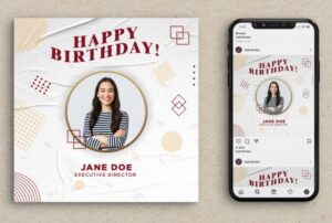 Happy Birthday Social Post PSD Template
