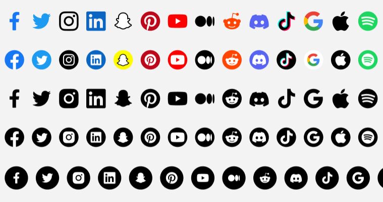 20+ Social Media Icons With Variants