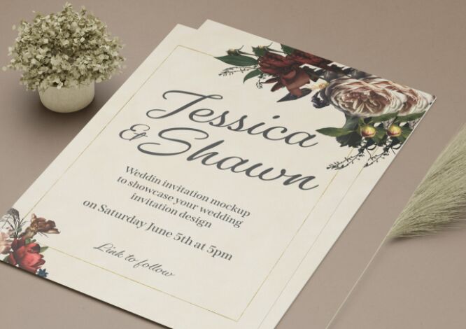 Premium Quality Wedding Invitation Mockup PSD
