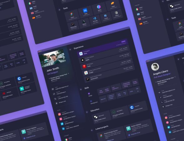 15 Light & Dark Resume CV Templates Figma