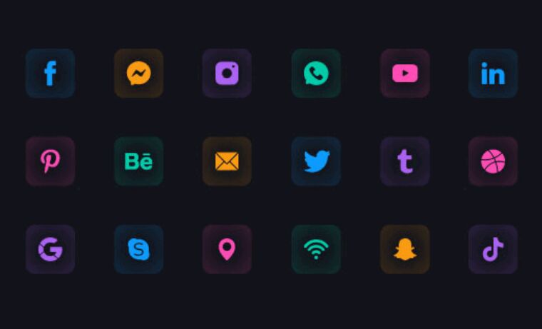 18 Social Media Icons (PNG & SVG)