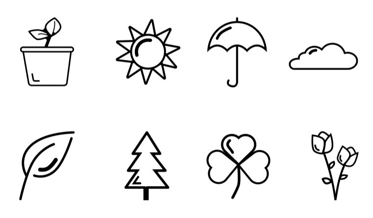 8 Minimal Spring Icons Figma