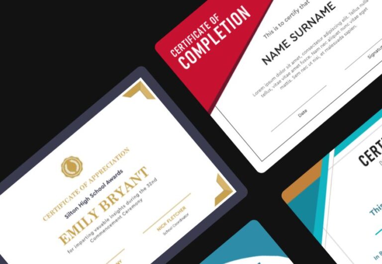 24 Minimal Certificate Templates Figma