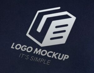 Logo On Black Paper Mockup PSD