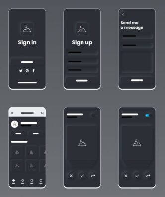 Download Free Neumorphic UI & Wireframe Kit Figma - Free Figma, Mobile UI