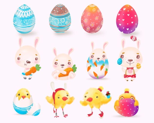 Easter Eggs & Rabbits Pack PSD