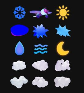 3D Sky Illustrations Pack Figma