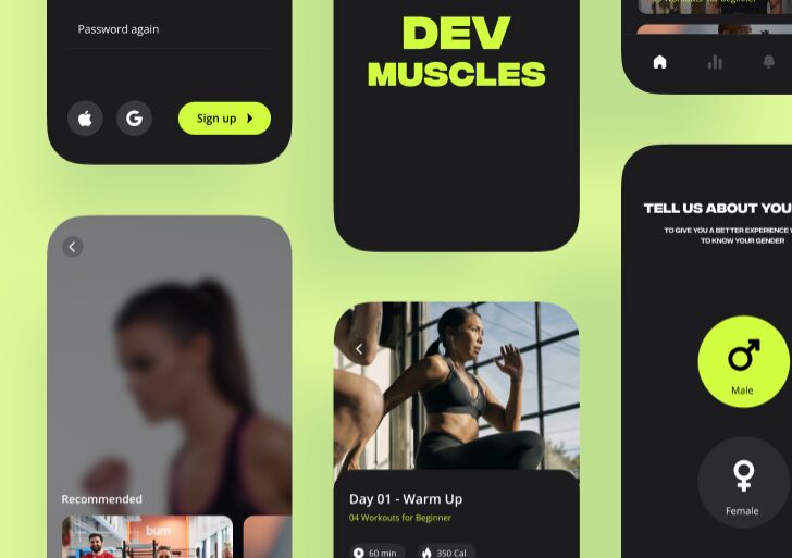 Gym Fitness Mobile App UI Kit Figma