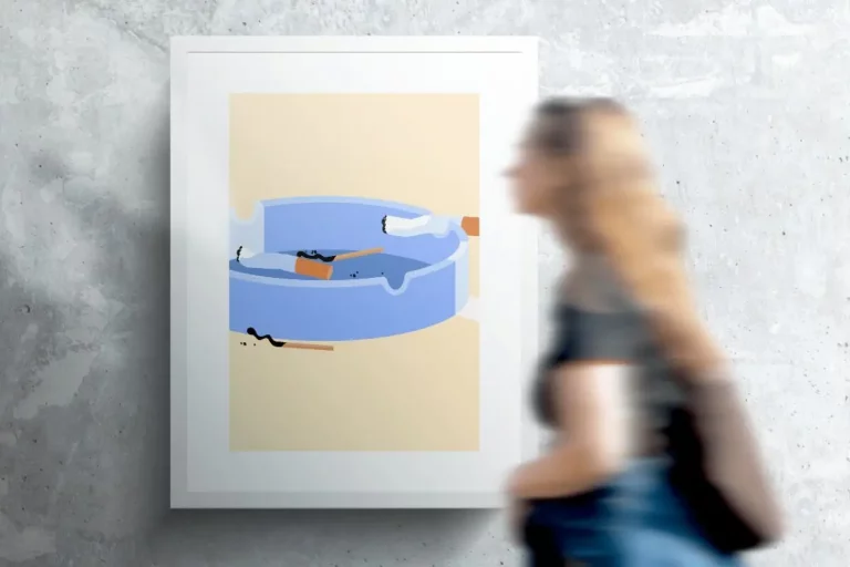 Poster On A Concrete Wall PSD Mockup
