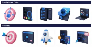 3D SEO & Marketplace Figma Icons