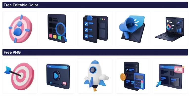 3D SEO & Marketplace Figma Icons
