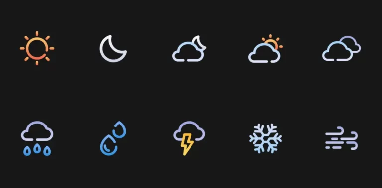 10 Minimal Weather Icons Vector