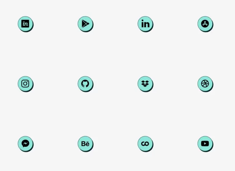 30+ Neubrutalism Style Brand Icons Figma