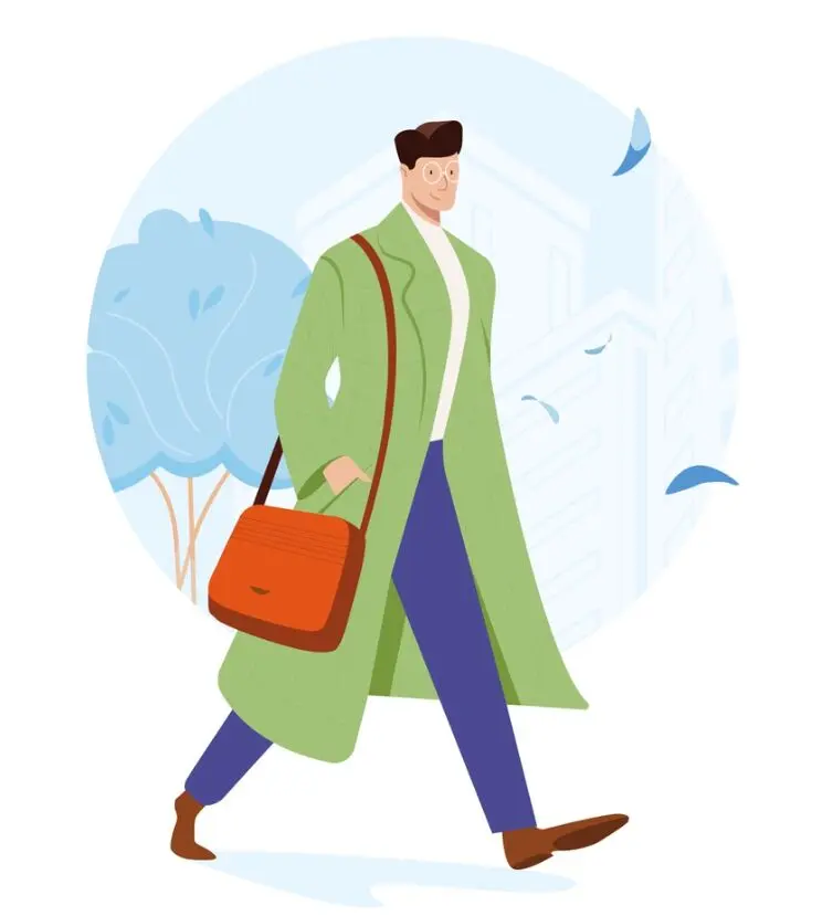 Man Walking Illustration Vector