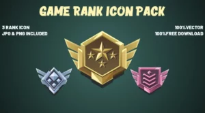 3 Game Rank Vector Icons