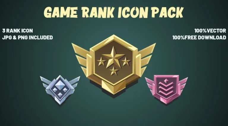 3 Game Rank Vector Icons